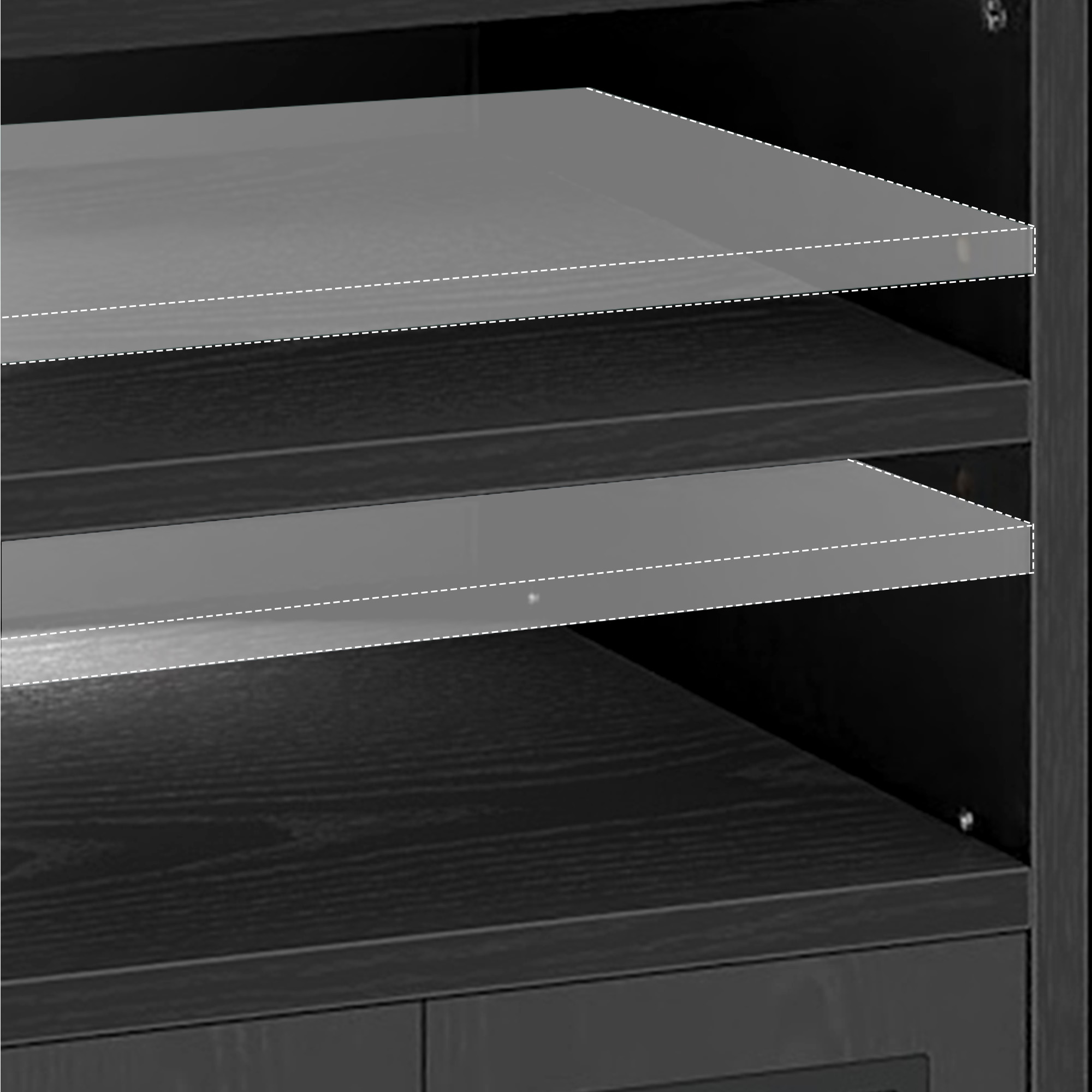 Dextrus Farmhouse Corner TV Stand for 55" TVs, Black photo 2