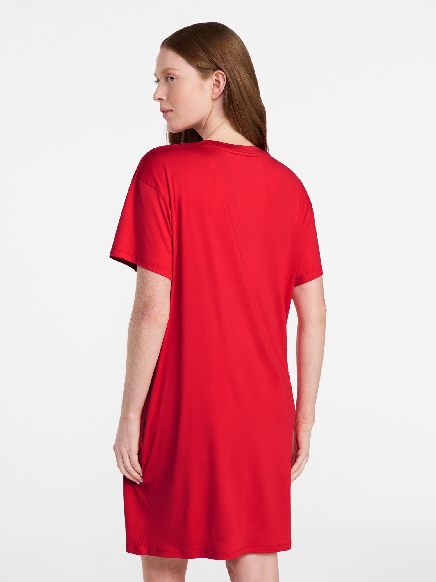 Joyspun Women’s Dreamy Soft Collection Short Sleeve Valentine's Day Sleep Shirt, Sizes S/M to 2X/3X