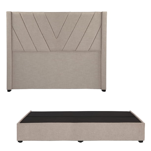 Recámara King Size Aurora Arena con Cabecera + Box Base Cama