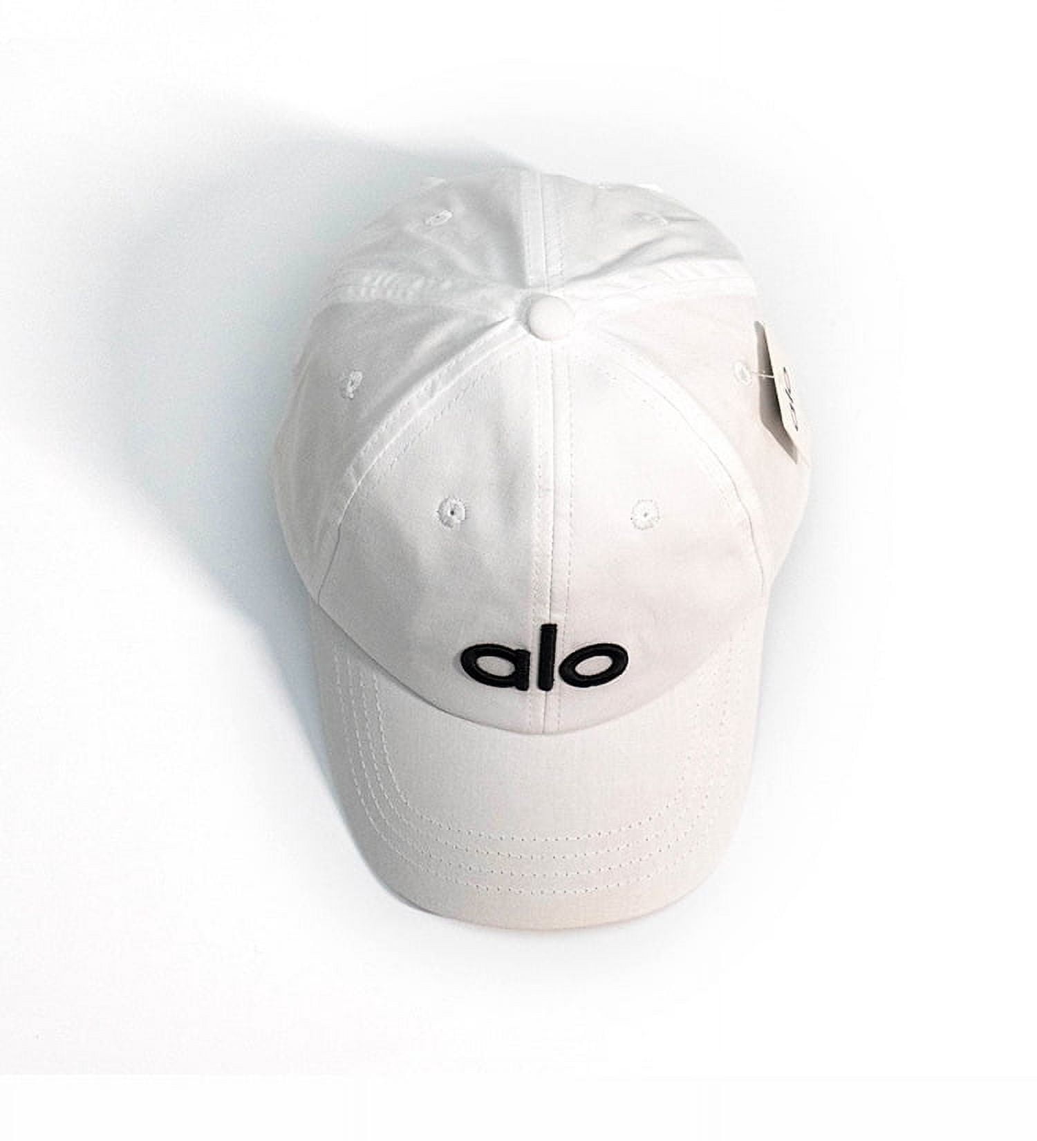 One Size Unisex Embroidery A-L-O Logo Off-Duty Cap Adjustable Yoga Hat Baseball Cap Trucker Hat White & Black