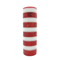 12 Pack: 10" x 6.3yd. Red & White Striped Mesh by Celebrate It