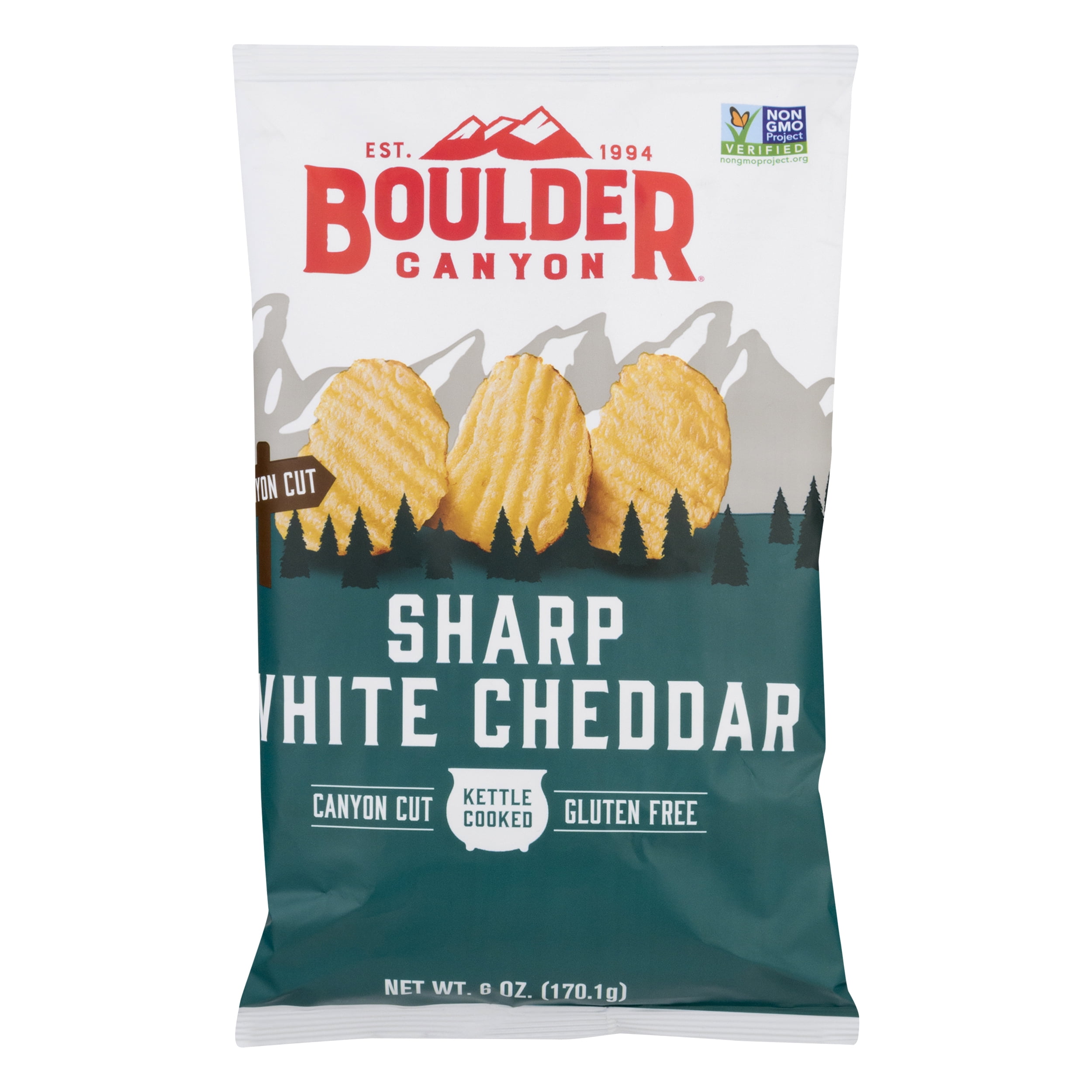 Boulder Canyon Potato Chips, Kettle Cooked, Sharp White Cheddar, Canyon