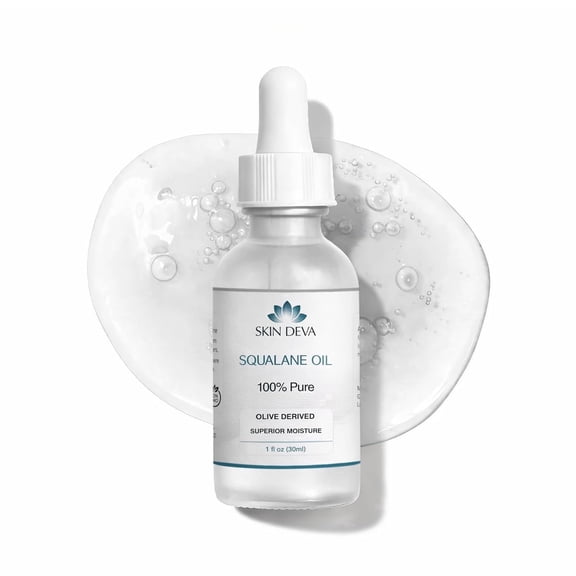 Skin Deva 100% Pure Squalane Oil for Lightweight Hydration, Moisture Barrier Support & Soft Skin, Vegan Formula, 1 oz
