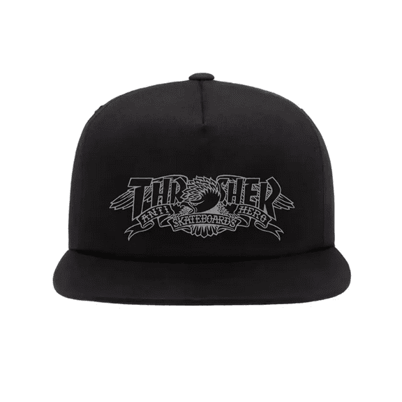 Thrasher Anti Hero Mag Banner Hat Black Snapback