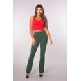thumbnail image 2 of High Waist Soft Brushed Stretch Knit Flare Pants - Dark Green, 2 of 8