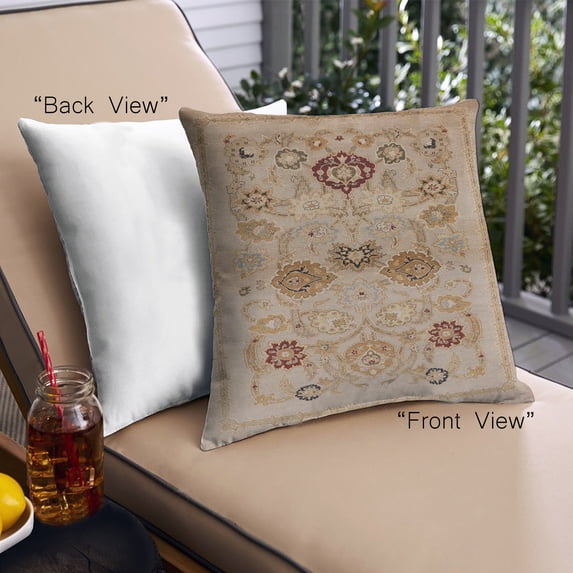 Ahgly Company Outdoor Square Mid-Century Modern Throw Pillow, 18 inch by 18 inch