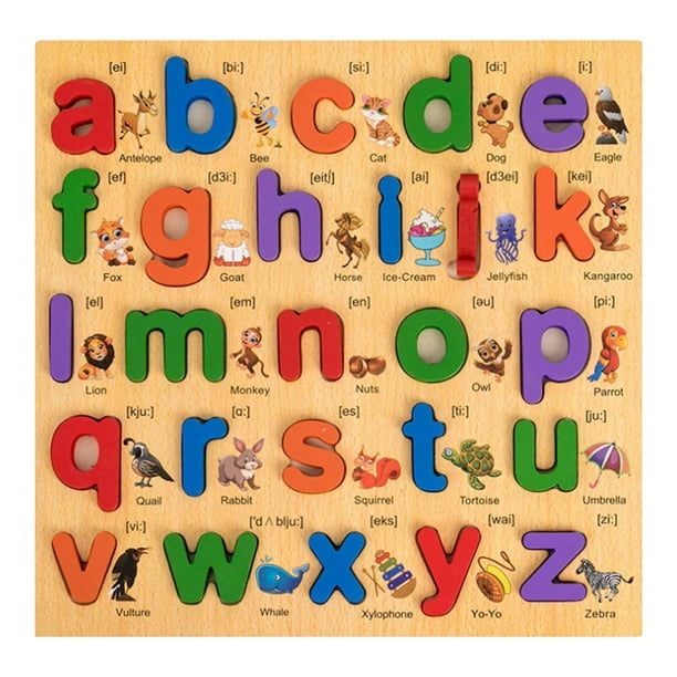 Alfabeto rompecabezas palabras Multicolor aprendizaje alfabeto número juguetes pequeños Letras pequeñas Zulema rompecabezas a juego