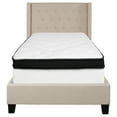 thumbnail image 5 of Flash Furniture Riverdale Twin Size Tufted Upholstered Platform Bed in Beige Fabric with Memory Foam Mattress, 5 of 5