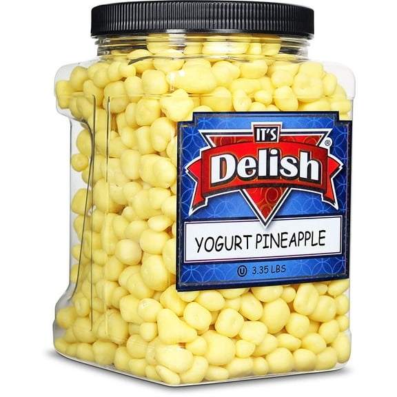 Yogurt Covered Pineapple Dices by It's Delish, 3 LBS Jumbo Container  Kosher Dairy-Free Jumbo Yogurt Covered Fruit for Vegan Snacking  Dried Diced Pineapple Coated in Yogurt-Flavored Shell Snack...