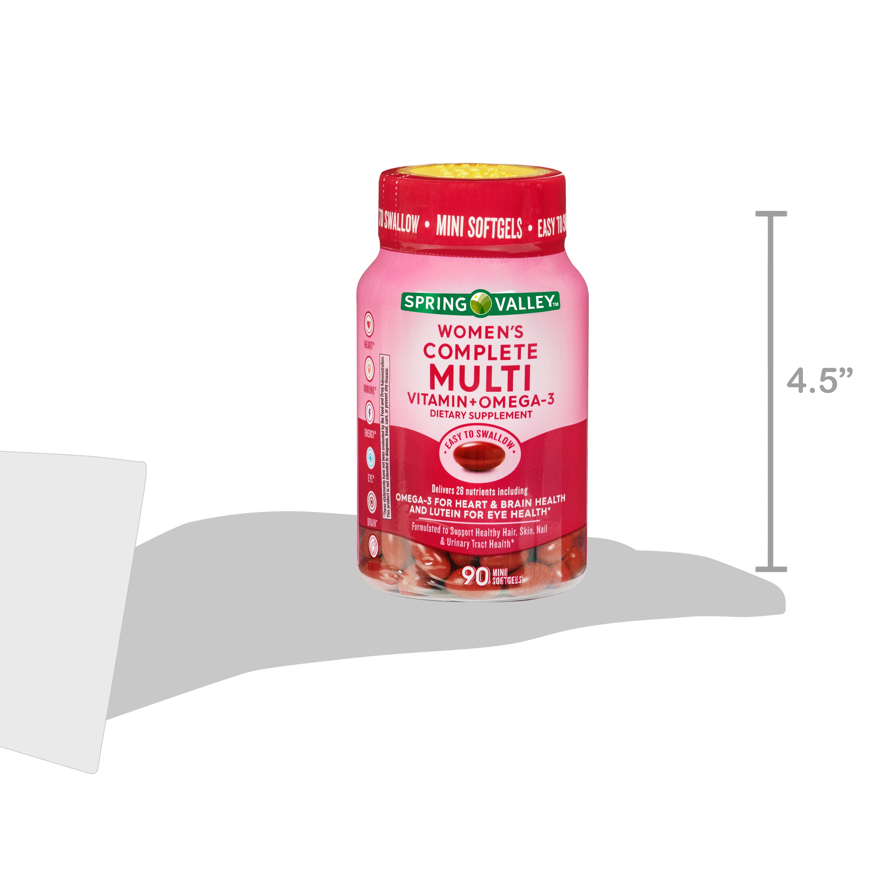 Spring Valley Women's Complete Multi Vitamin Plus Omega-3 Mini Soft gels, 90 Ct