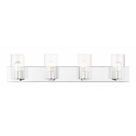 

4 Light Bathroom Light in Contemporary Style 35.5 inches Wide By 7.75 inches High-Polished Chrome Finish Bailey Street Home 218-Bel-4188862