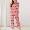 thumbnail image 2 of Sikiie Cherry Bow Print Pajamas for Women Set, Womens Pajama Sets, Lounge Sets for Women, 2pjs for Women-Small, 2 of 7