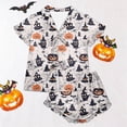 thumbnail image 2 of Womens Halloween Pajamas Festive Sleepwear Short Sleeve Sleepwear Set Top with Shorts Breathable Wear Womens Pajama Set White XXL, 2 of 5