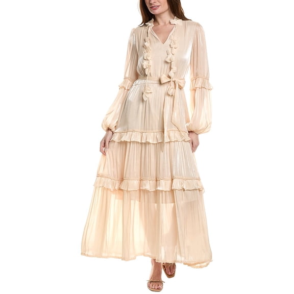 Beulah womens Long Sleeve Midi Dress, m, White