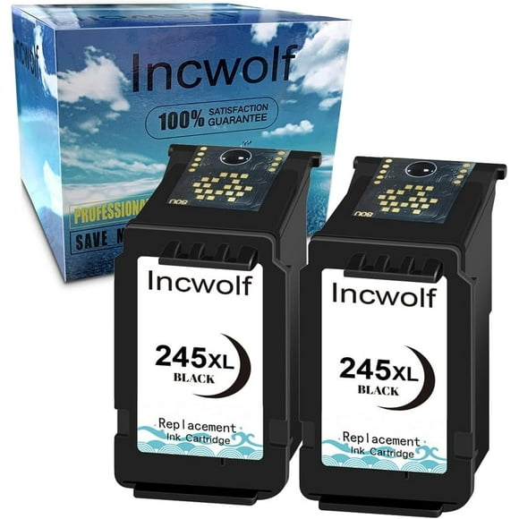 TRAHOO-245XL Ink cartridges Replacement for Canon Ink 245 245XL PG-245XL PG-243 to use with Canon Printers TS302 MX490 MX492 G2420 MG2520 MG2522 MG2525 MG2920 MG3020 MG2555 Printer(2 Black)