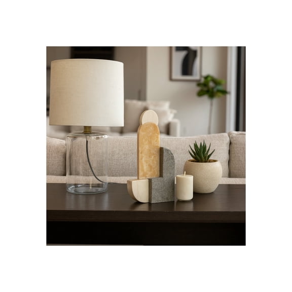 Decorative Statue and Ornament for Shelf Decor - Abstract Stone Sculpture for Home, Bathroom, Office, and Living Room - Modern Coffee Table Decor That Elevates Your Art - 13" Black, Brown, Tan