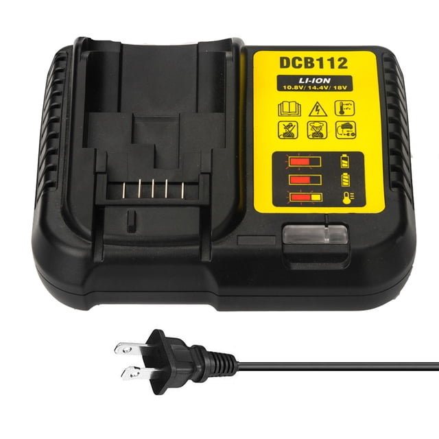 Yeacher DCB112 Chargeur de Batterie Li-Ion de Remplacement Compatible avec les Cellules au Lithium Dewalt 12V 14.4V 18V