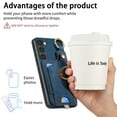 thumbnail image 4 of SaniMore for Samsung Galaxy S24 Case, Card Slots [Up to 2] Carabiner Finger Ring Stand Magnetic Car Mount PU Leather Skin Soft Shockproof TPU Anti-drop Anti-scratch Wallet Shell -Blue, 4 of 8