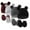 Black gray+Brown+Light gray+Black, variant on GYRATEDREAM 4 Pieces Infant Baby Boys Girls Hospital Hats Bear Ears Beanie Infant Caps Cotton No Scratch Mittens Set for 0-6M Multi-color