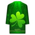 thumbnail image 4 of BLVB Womens 3/4 Sleeve Tshirt St Patricks Day Tees Shirt Shamrock Tops Casual V Neck Blouse Tops Green 1, 4 of 5