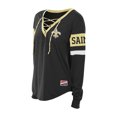 thumbnail image 2 of Women's New Era Black New Orleans Saints Plus Size Throwback Lace-Up Long Sleeve T-Shirt, 2 of 3