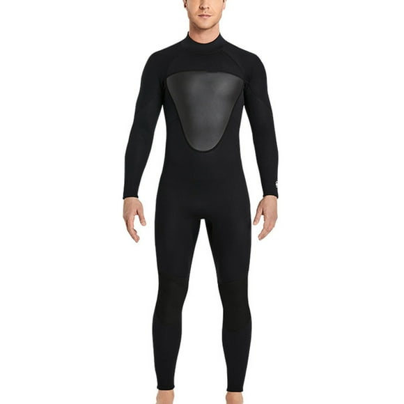 Diving Suit High Efficiency Cold Proof Comfortable Swimsuits Strong Sunscreen Reduce Water Resistance Wetsuit Classic Crew Neck Men Black S