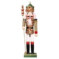 thumbnail image 1 of Escultura de soldado Cascanueces navideño, muñeca artesanal, decoración para mueble de TV, regalos Oro, 1 of 9