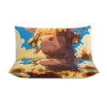 thumbnail image 3 of 3 Pcs Soft Bedding Set, Includes 1 Duvet Cover with Zipper And 2 Pillow,Shams Highland Cow with Sunflowers Queen(90"×90"), 3 of 8