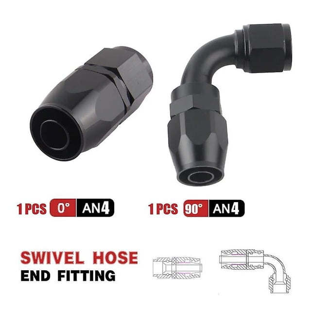 AN6 8 10 Oil Fuel Hose Swivel Anodized Aluminum Straight Elbow 45 90 Degree Fuel Oil Hose End Reusable~4527