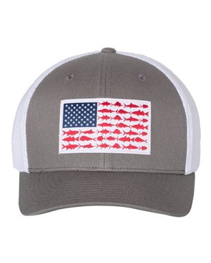 columbia pfg fish flag mesh ball cap