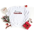 thumbnail image 3 of Merry Teacher Buffalo Plaid | Sweatshirt, 3 of 4