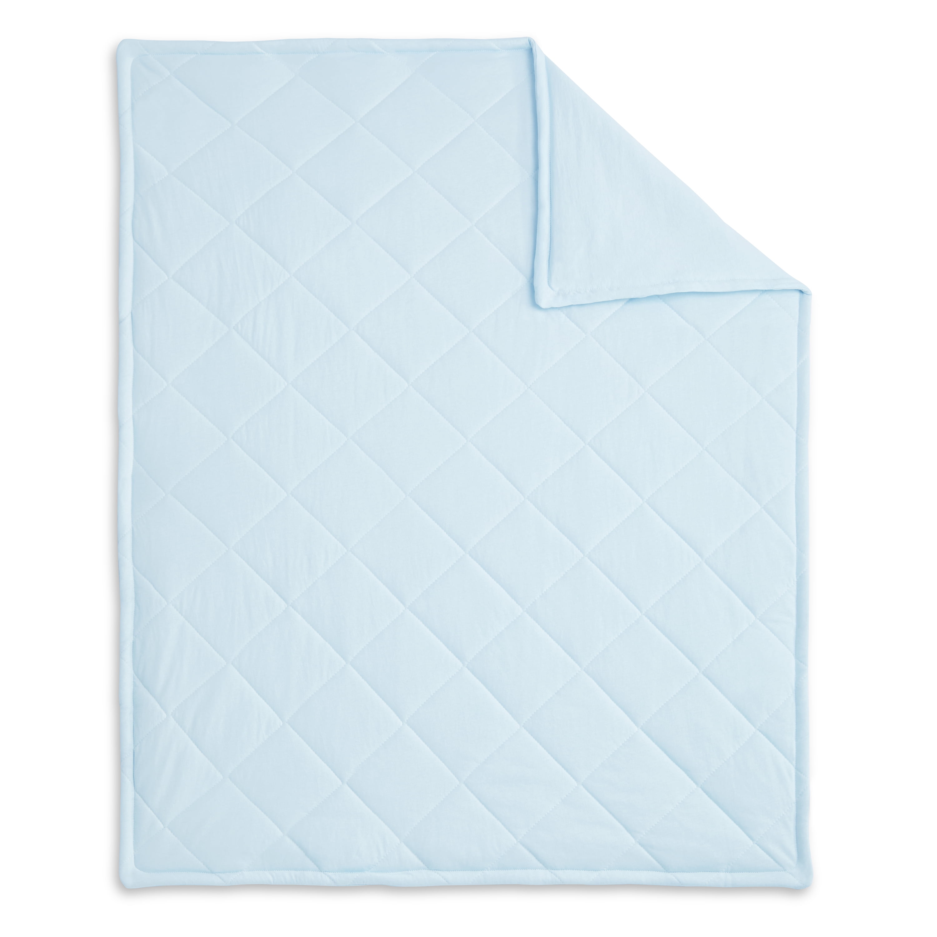 Evolur Space Adventure Collection 3pc Toddler Bed Set (Fitted Sheet, Comforter, Pillow Case) in Arctic Blue & Space Print