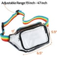 thumbnail image 4 of Clear Fanny Pack - Adjustable Rainbow Belt Bag for Women Men, Transparent Waist Bag Stadium Approved Clear Purse, Fits Travel, Beach, Events, Concerts Bag, Black, 4 of 18