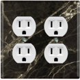 thumbnail image 1 of Metal Light Switch Plate Outlet Cover (Image of Marble Black MAR005), 1 of 13
