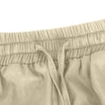 thumbnail image 5 of safuny Women's Jogger Cuff Pants Clearance Solid Comfy Trousers Retro Clothing Summer Elastic Waist Casual Loose Drawstring Fashion Beige M, 5 of 5