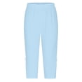 thumbnail image 3 of Audhol Capri Leggings for Women, Leggings for Women Summer High Waist Pant Knee Length Slim Fit Yoga Cropped Trouser Yoga Pants Blue2 S, 3 of 6