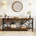thumbnail image 3 of SAIYA 70.9-Inch Narrow Sofa Table, Industrial Long Sofa Table Behind Couch, Entry Console Table with Storage for Entryway, Living Room, Foyer, Unique Design, Rustic Brown, 3 of 6