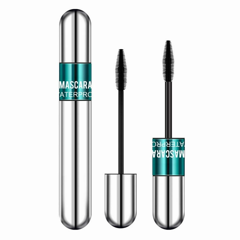 WANYNG 2 In 1 Vibely Mascara 5X Longer Waterproof Cosmetics For Natural Lengthening And Thickening No Clumping 4D Silk Fiber Mascara 2 Pieces