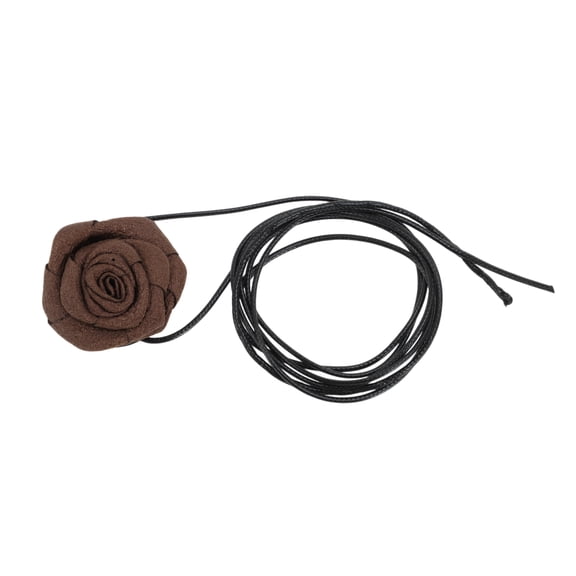 Unique Bargains Fashion Rose Adjustable Choker Necklace for Women Brown, Black