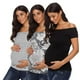thumbnail image 2 of Camiseta de manga corta para embarazo de maternidad para mujer L 3 piezas como pic, 2 of 4