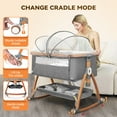 thumbnail image 6 of RUPOUN Bassinet Bedside Sleeper, Portable Baby Crib with 6 Adjustable Heights and Breathable Mesh Panels, Foldable, Gray, 6 of 7