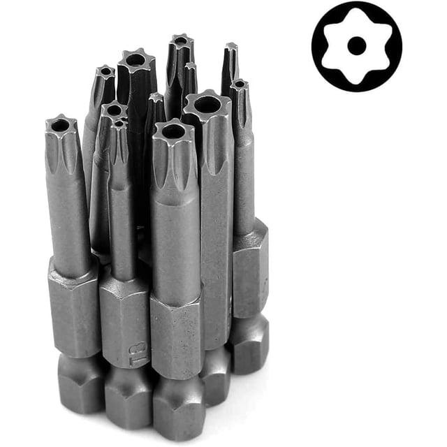 Juego de Puntas de destornillador de Cabeza Torx hueca de 12 piezas de 50 mm S2 Acero T5-T40 XianweiShao 8390612637322