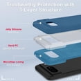 thumbnail image 3 of KOMI for Google Pixel 8a Case, Silicone Phone Case with 1 Screen Protector, Soft Anti-Scratch Microfiber Lining, Full Body Shockproof Slim Cover Support Wireless Charging, Navy Blue, 3 of 5
