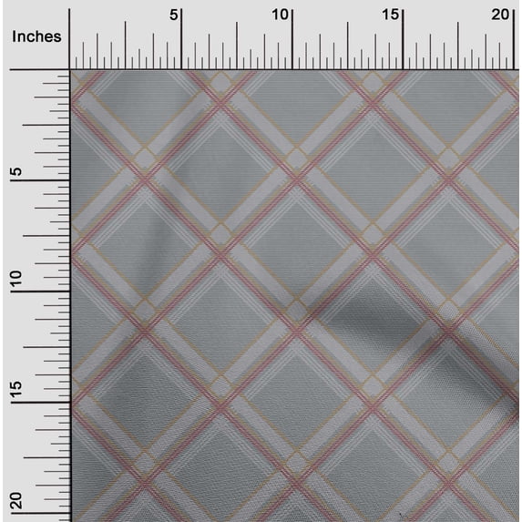 oneOone Viscose Chiffon Fabric Tartan Check Print Fabric BTY 42 Inch Wide