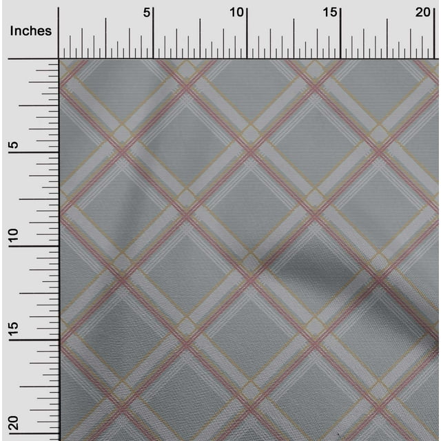 oneOone Cotton Poplin Fabric Tartan Check Print Fabric By Yard 56 Inch Wide