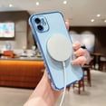 thumbnail image 4 of Compatible with Magsafe Case for iPhone 12,Love Heart Pattern Electroplated Design Soft TPU Shockproof Protective Full Camera Lens Protection Magnetic Case for iPhone 12-Blue, 4 of 7