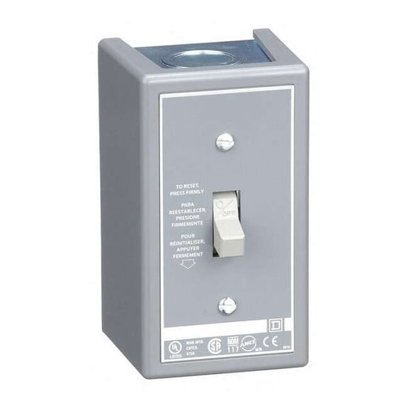 Square D Manual Motor Starter, NEMA 1, 2 P, 1 Phase, Toggle, 16 A 2510FG2