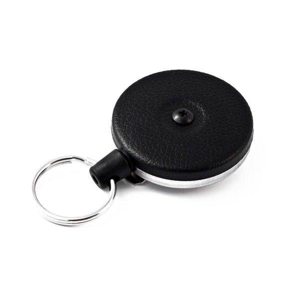 KEY-BAK Original SD Retractable Key Holder, 36" Kevlar Cord, Black Front, Steel Belt Loop, 13 oz. Retraction, Split Ring