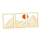 thumbnail image 4 of Arte de Pared de Metal Macarena 3 Piezas Dibujo Lineal Minimalista Oro 30 cm x 40 cm, 4 of 8