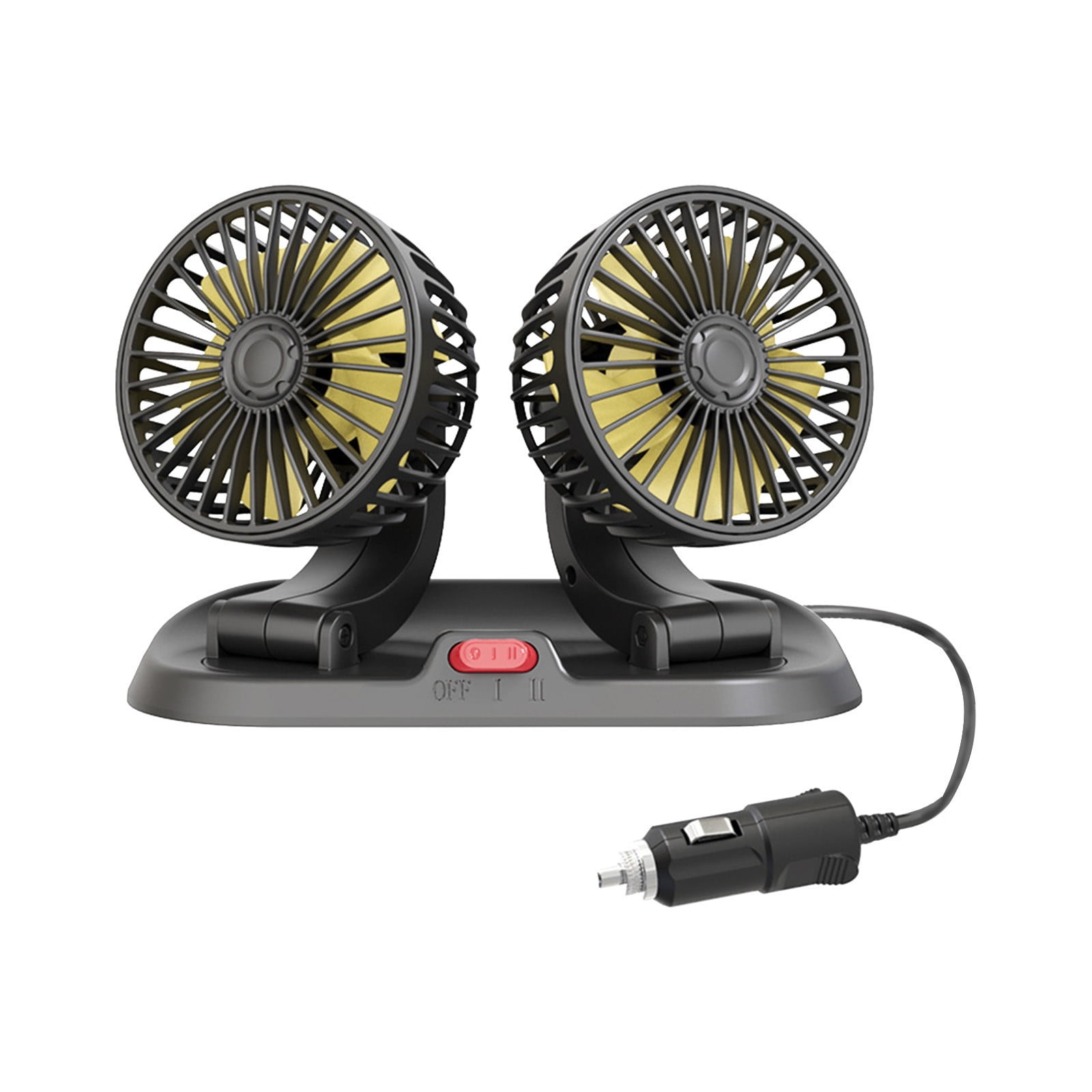 Car Fans That Blow Cold Air USB, Dual Head USB Fan for Car, Portable Vehicle Cooling Fan with LED Lights - 2 Speeds, 360° Rotation For/Home/Office/Car Dashboard Suv, Rv, Truck, Sedan, USB Powered